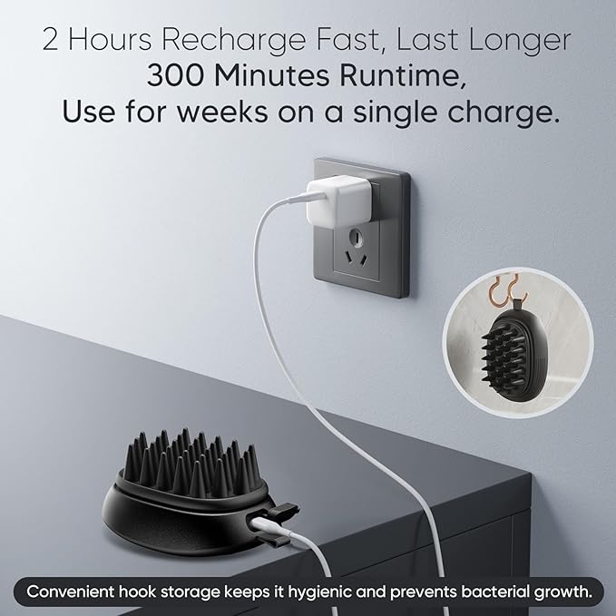 EKZ Sonic Vibrating Scalp Massager Shampoo Brush: Electric Silicone Hair Scrubber for Deep Scalp Clean, Dandruff Removal, Exfoliation, Stress Relief & Hair Growth –Suitable for Women, Men, Kids & Pets EKZ
