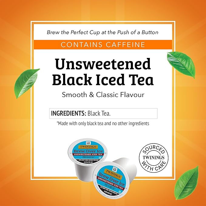 Twinings Brew Over Ice Unsweetened Black Iced Tea 72 K-Cup Pods for Keurig, 12 Count (Pack of 6), Caffeinated - Bloomnest