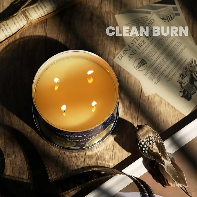 Citrus Lavender Scented Candles, 18oz Soy Candles Non Toxic 4-Wick Large Candle Jars, Over 50 Hours of Burning Time, Ideal for Gifting, Events, Home Decor - Bloomnest