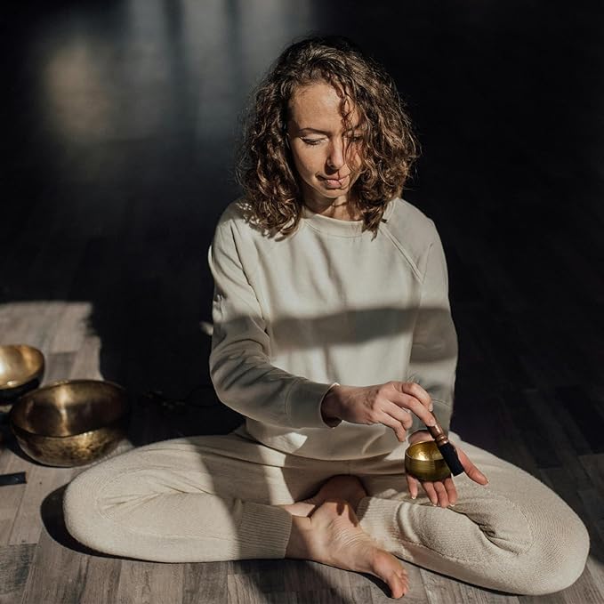 Tibetan Singing Bowl Set (3.15 Inch, copper) - Hand-Hammered, Perfect for Sound Bath, Yoga & Meditation Stress Relief - Ideal Gift for Beginners, Mallet, Includes Cushion, Storage bag - Bloomnest