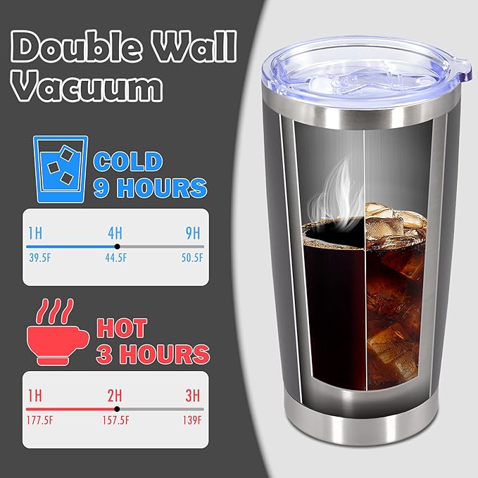 20oz Tumbler Bulk Stainless Steel Tumbler Cup with Lid Vacuum Insulated Double Wall Travel Mug, Durable Powder Coated Travel Coffee Tumbler Mug for Hot & Cold Drinks, Grey,8 Pack