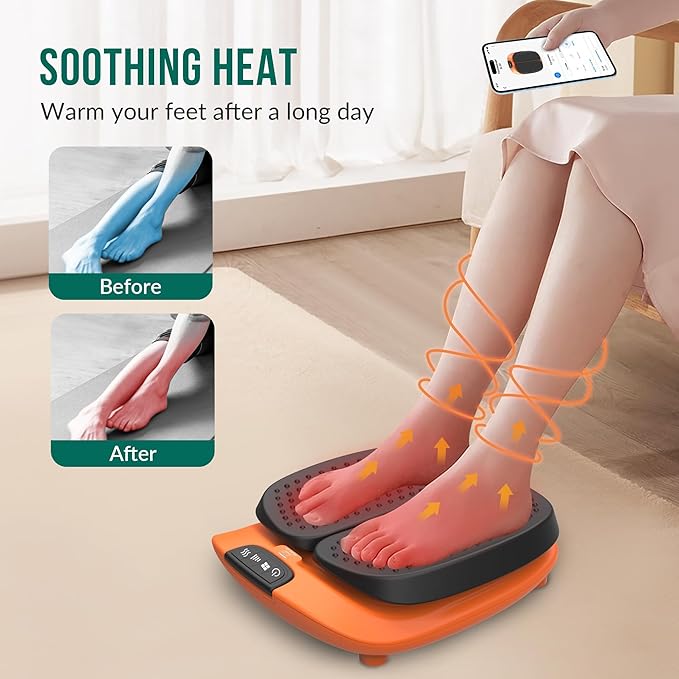 Snailax Vibration Foot Massager with Heat, App Control, Adjustable Vibration Electric Foot Massager Machine for Circulation, Plantar Fasciitis, Pain, Remote Control - Bloomnest