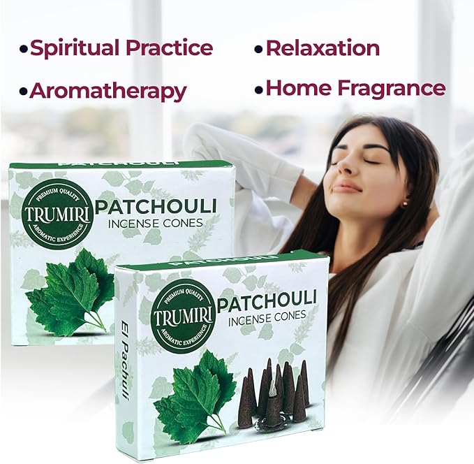 Patchouli Incense Cones - 20 Cone Incense - Dual Pack of 10 TRUMIRI
