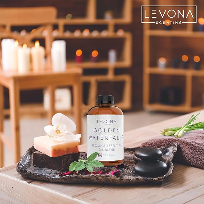 Levona Scent Pure Essential Oils for Diffusers for Home, Hotel & Office - Golden Waterfalls Essential Oils for Diffuser Oil and Humidifiers - Home Luxury Scents - Scented Fragrance Oil Blends - 700 ml - Bloomnest