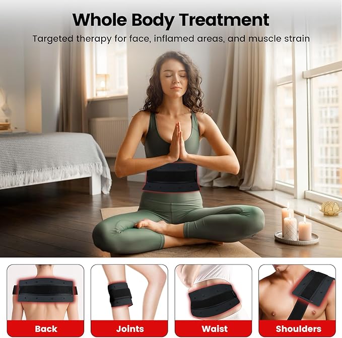 Red Light Therapy for Body & Face with Quick Clip, Infrared Light Therapy Lamp with Adjustable Stand, 660nm & 850nm Red Light Therapy Panel for Waist Knee, Muscle Recovery Bloomnest