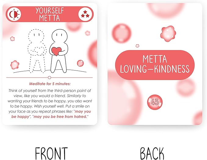 BEST 100 Daily Meditation Cards | Anxiety Relief Item for Relaxation | Self Care Kit for Stress Relief | Perfect Mindfulness Gift For Teens & Adults | Advance Beyond Positive Affirmations - Bloomnest