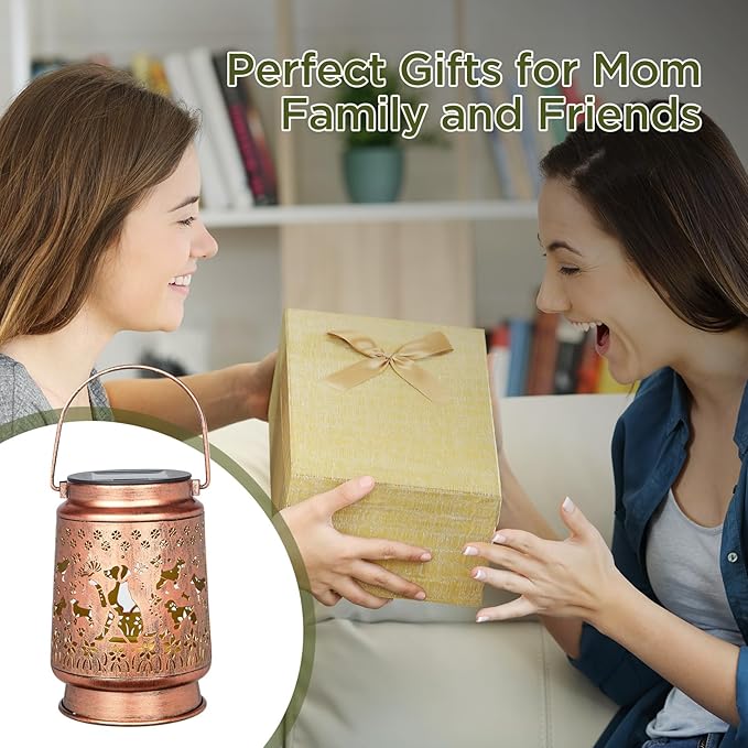 Solar Dog Lantern Gifts, Solar Hanging Lanterns Waterproof, Dog Lover Gifts for Christmas,Mother Day,hanksgiving Day - Bloomnest