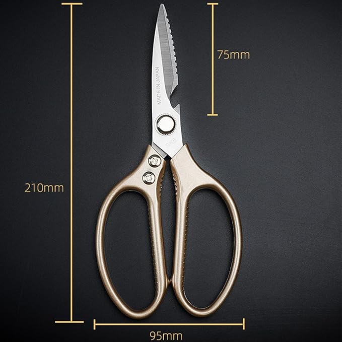 Kitchen Scissors All purpose, Have duty Stainless Steel Cooking Shears for Cutting Meat, Chicken,Poultry, Fish, Herbs, Seafood Scissors with Comfort Grip gold - Bloomnest
