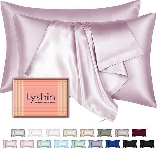 Mulberry Silk Pillow Cases 2 Pack Standard Size 20x26 Inches with Hidden Zipper, Ultra Smooth and Soft Breathable Cooling Silk Satin Pillowcase Set of 2, Better for Hair and Skin, Gifts for Women Men - Bloomnest