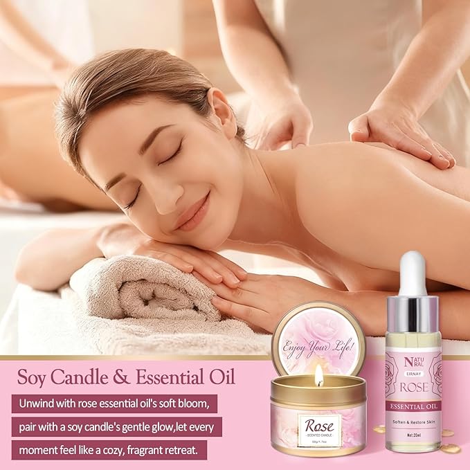 Gifts for Women, 12 PCS Birthday Gifts for Women Rose Relaxing Spa Basket Self Care Package for Her Mom Sister Wife Friend Unique Mothers Day Valentine Gift Ideal - Bloomnest