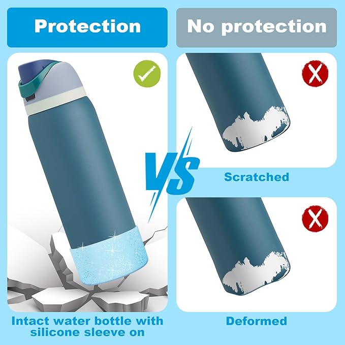 Silicone Boot for Owala Water Bottle 24 oz 32 oz 40 oz, Anti-Slip Protective Sleeve for FreeSip/Twist/Flip Stainless Steel Water Bottles Accessories BEONSKY
