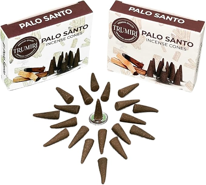 Palo Santo Incense Cones - Total 60 Cone Incense - Six Packs of 10 Insence Cones - Incense Cones Scented - Cone Incense Scents - Insense Cones - Inscent Cones TRUMIRI