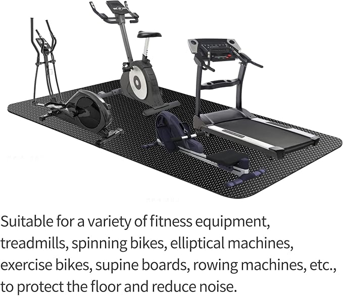 Large Exercise Mat,Exercise Equipment Mat,Treadmill Mat, Exercise Bike Mat, Workout Mats for Home Gym Mats Gym Flooring Rubber Workout Mat Fitness Mat Large Yoga Mat Cardio Mat for Weightlifting, Jump Rope, Non-slipping - Bloomnest