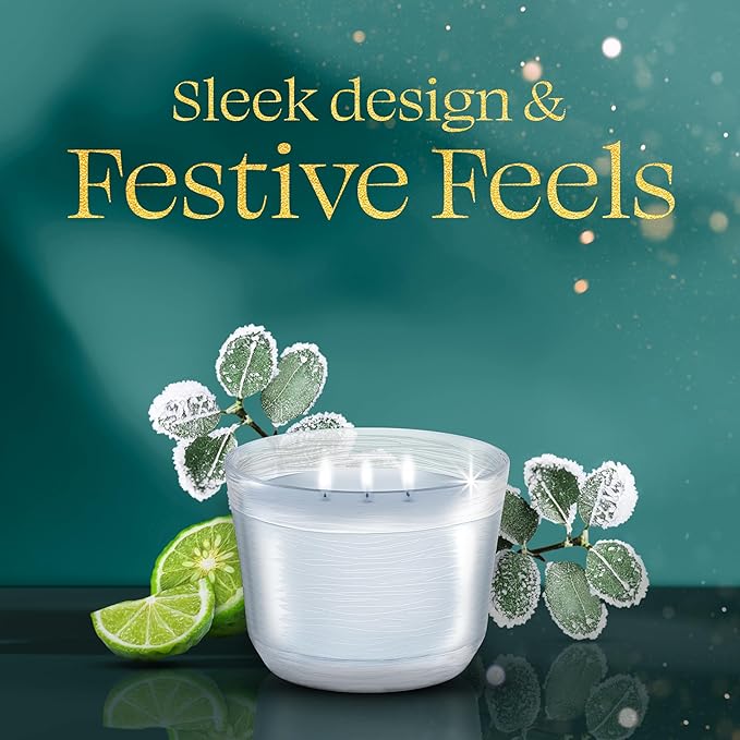 Glade 3-Wick Scented Candle Jar, Bergamot & Eucalyptus, Air Freshener Infused with Essential Oils, 6.8 Oz, 3 Count - Bloomnest