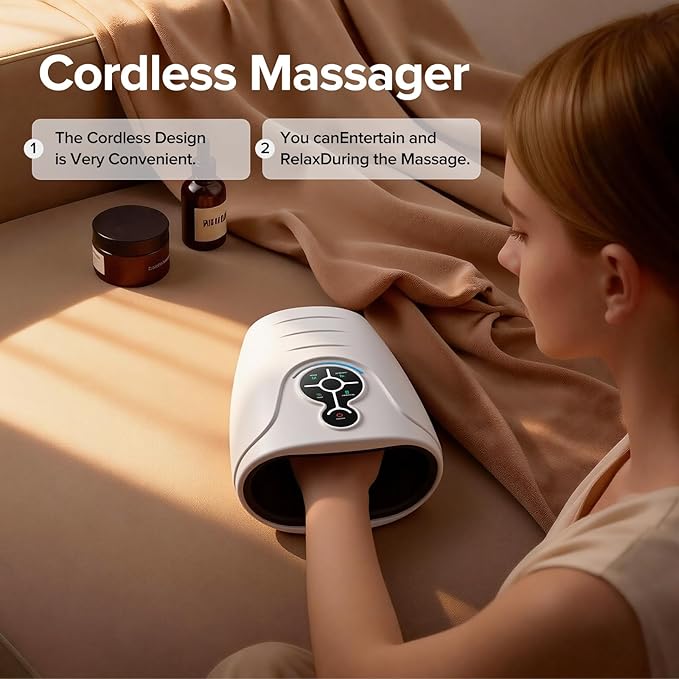 AERLANG Hand Massager,Birthday gifts for women Mom,Valentines Day Gifts for Her Hand Massage Machine with Heat and compression Electric Hand Massager for Arthritis and Carpal Tunnel Cordless Massagers