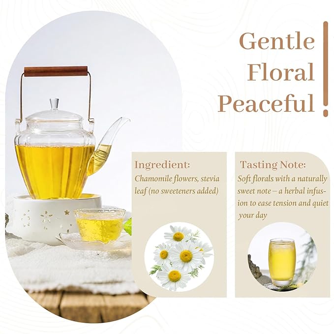 Johou Chamomile Herbal Tea Pods, Compatible with All K-Cup Brewers & Keurig 2.0, 24 pods, Caffeine Free - Bloomnest