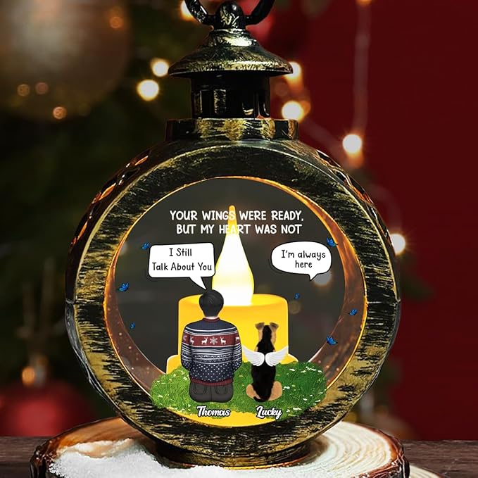 WRAPPINESS Personalized Dog Dad Christmas Lantern - Memorial Lantern Loss of Dog, Deepest Sympathy Gift for Pet Loss, Hardest Goodbye Dog Remembrance Gift - Bloomnest