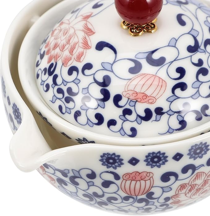 BESPORTBLE Rotatable Chinese Ceramic Teapot with Side Handle Vintage Porcelain Tea Kettle for Home Tea Ceremony with Smooth Surface - Bloomnest