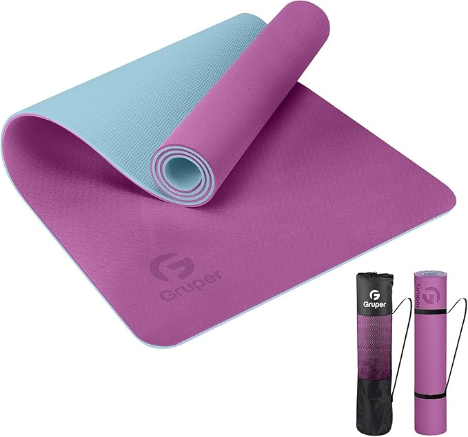 Yoga Mat Non Slip, Eco Friendly Fitness Exercise Mat with Carrying Strap,Pro Yoga Mats for Women,Workout Mats for Home, Pilates and Floor Exercises - Bloomnest