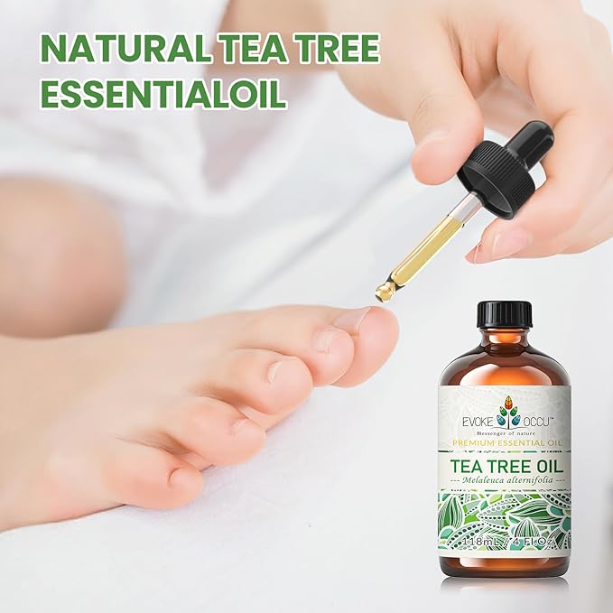 EVOKE OCCU 100% Pure Tea Tree Oil, for Skin, Face, Toenails, Add to Body Wash, Soap, Foot Soak - 4 FL Oz - Bloomnest