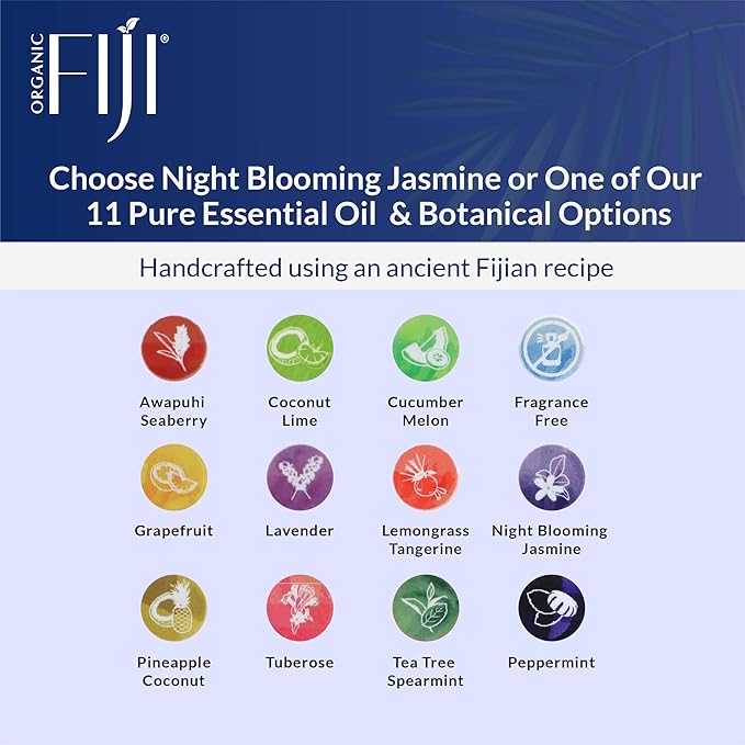 "Coco Fiji Soap Bar for Face and Body Infused With Organic Coconut Oil, Night Blooming Jasmine Essential Oil, Natural Soap for Moisturizing & Pore Purifying Skin, 7 oz, Pack Of 3 " - Bloomnest