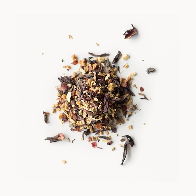 Rishi Tea Tangerine Ginger Herbal Tea - Organic Loose Leaf Tea, Caffeine Free Digestive Tea Blend with Hibiscus, Spicy Ginger & Citrus - 16 Ounces, 50+ Servings - Bloomnest