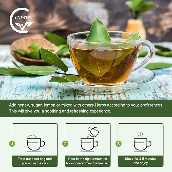 Organic Soursop Leaf Tea Bags | Annona Muricata Herbal Tea for Relaxation & Wellness | Caffeine-Free, Antioxidant Rich | 30 Count | Gluten-Free, Non-GMO - Bloomnest