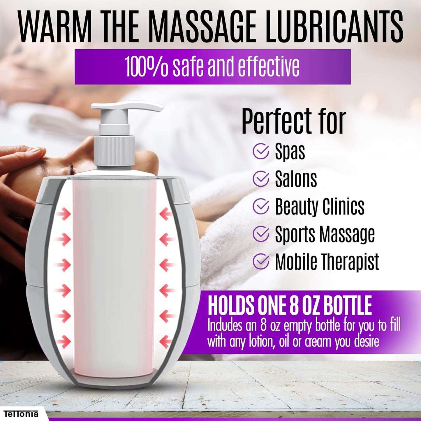 Massage Oil/Lotion Bottle Warmer - Auto-Temperature (White Pearl)