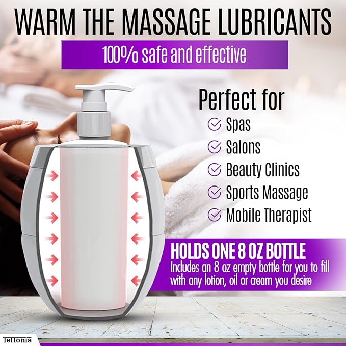 Massage Oil/Lotion Bottle Warmer - Auto-Temperature (White Pearl) - Bloomnest