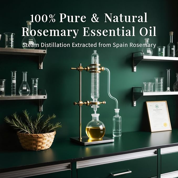 SU JUABA 4 Fl Oz Rosemary Essential Oil, 100% Pure Natural Aromatherapy Oil for Hair Growth, Skin, Nourish Scalp - 118ML Bloomnest