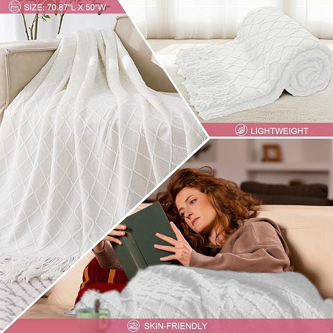 Get Well Soon Gifts for Women Sympathy Gift Baskets Thinking of You Self Care Package Feel Better After Surgery Gifts Tassel Blanket Appreciated Birthday Gifts for Women Sister Friend Mom Daughter - Bloomnest