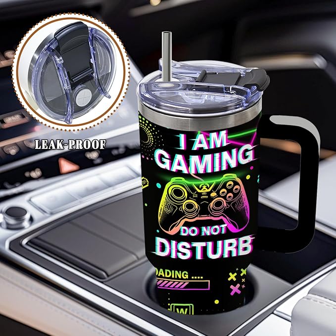 DUUV Gamer Gifts for Gamers Men Teen Boys, Gaming Gifts for Him Kids Teen Son Adults, Gaming 40 Oz Tumbler, Birthday Game Room Decor, Cool Insulated Cup for Christmas Thanksgiving - Bloomnest