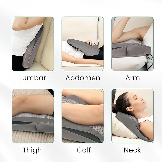 Snailax Back Massager for Back Pain Deep Tissue, Shiatsu Lower Back Neck Massager with Heat, 3D Kneading Massage Pillow for Neck Shoulder Legs, Gifts for Mom, Dad, Women (Beige) - Bloomnest