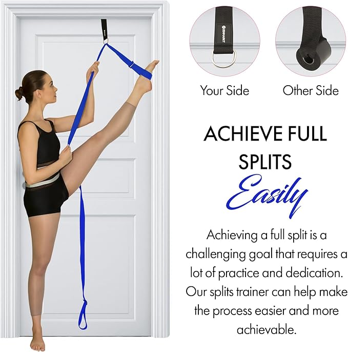 Stretching Strap With Door Anchor - Stretching Equipment to Improve Legs Flexibility - Splits Trainer For Home Ideal In Ballet, Dance, Cheerleading, Taekwondo, Yoga, Pole Dancing & Gymnastics - Bloomnest