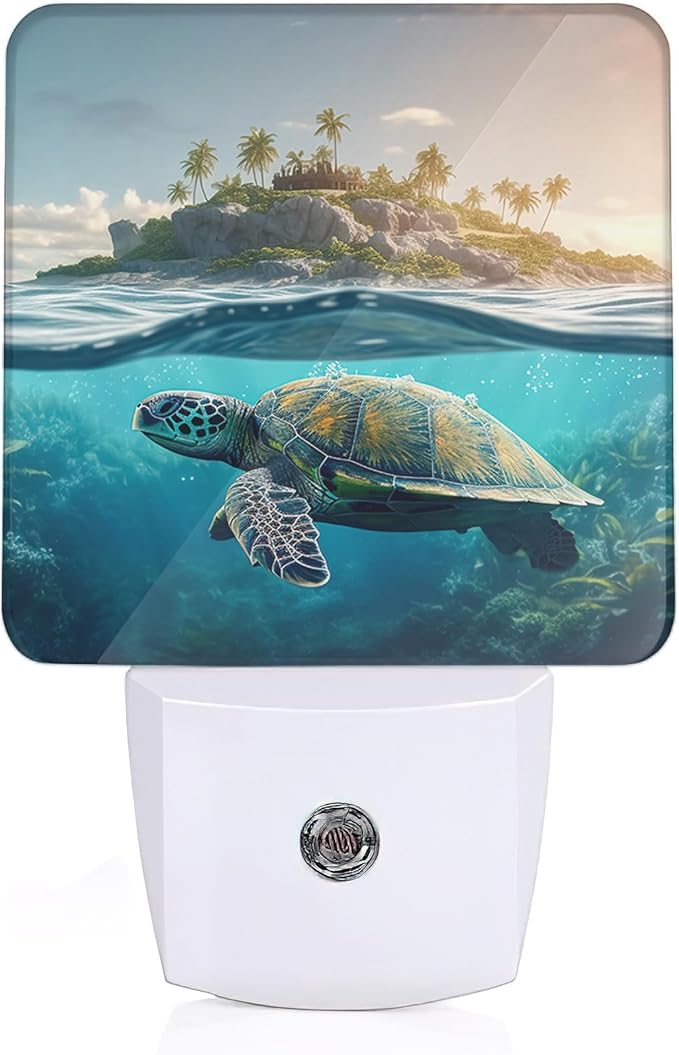 Sea Turtles Night Light, Cute Turtle under the Sea Night Lights Plug Into Wall with Dusk To Dawn Sensor Wall Lamp, Nightlights For Bedroom, Bathroom, Hallway, Kitchen, Gifts Ideal For Girls Women - Bloomnest