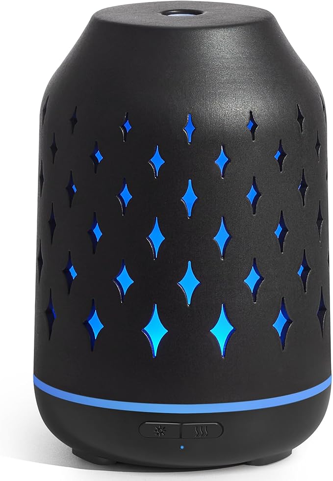 InnoGear Aromatherapy Diffuser, 150ml Ceramic Diffuser Ultrasonic Humidifier Cool Mist Essential Oil Diffusers for Home Air Diffuser with 2 Mist Modes Waterless Auto Off, Black - Bloomnest