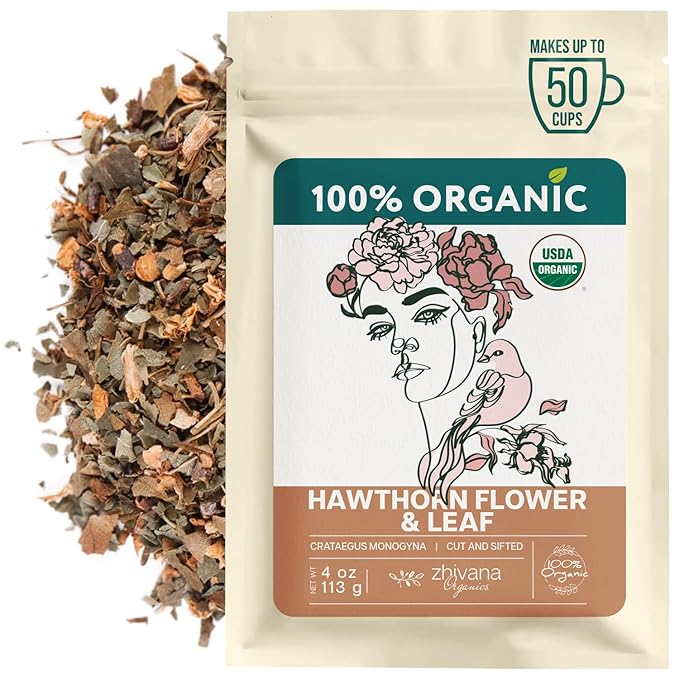 Hawthorn Leaf & Flower Tea Organic (4oz.) - Loose Hawthorne Tea for Blood Pressure Balance, Cardiovascular Health, Heart Support - Espino Blanco Hoja - Bloomnest