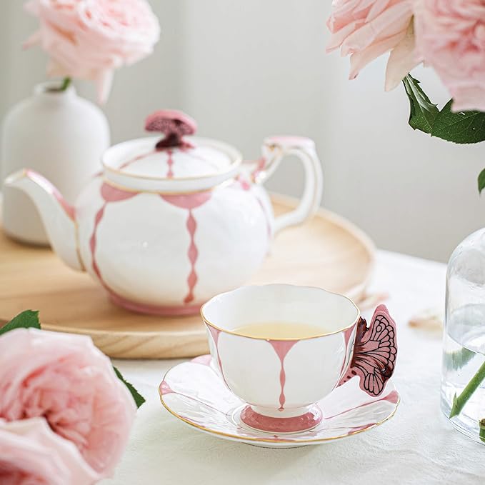 Aynsley Butterfly Fine Bone China Teapot 600ml (Pink)