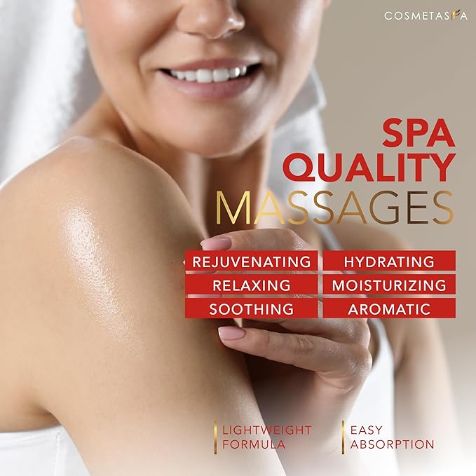 Natural Nourishing Citrus & Coconut Massage Oil- Smooth Glide, Non Greasy Therapeutic Massage Oils with Rejuvenating, Hydrating & Aromatic Essential Oils for Dry Skin, Soothes Muscle & Joints 8.8 oz - Bloomnest