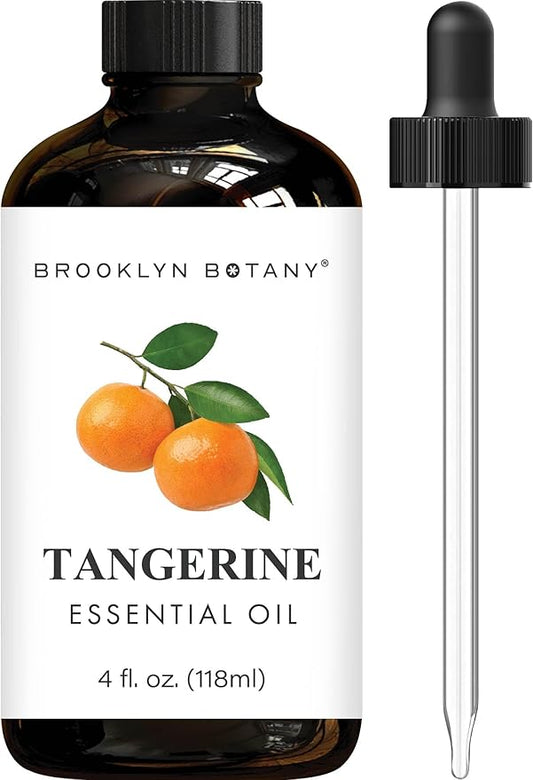 Brooklyn Botany Tangerine Essential Oil - Huge 4 Fl Oz - 100% Pure and Natural - Premium Grade with Dropper - for Aromatherapy and Diffuser - Bloomnest