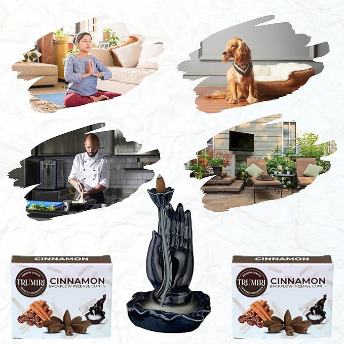 Cinnamon Backflow Incense Cones - Dual Pack of 10 Cones - Waterfall Incense