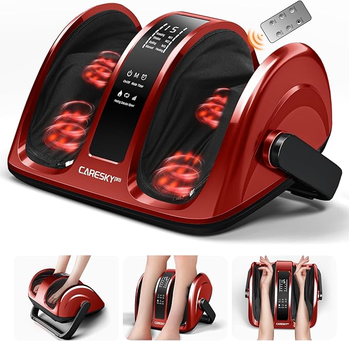 Foot Massager with Heat, FSA Eligible HSA 3-Heating Shiatsu Foot Massager for Circulation and Pain Relief, Deep Kneading Rolling for Calf-Feet-Arm Relaxation, Plantar Fasciitis, Neuropathy - Bloomnest