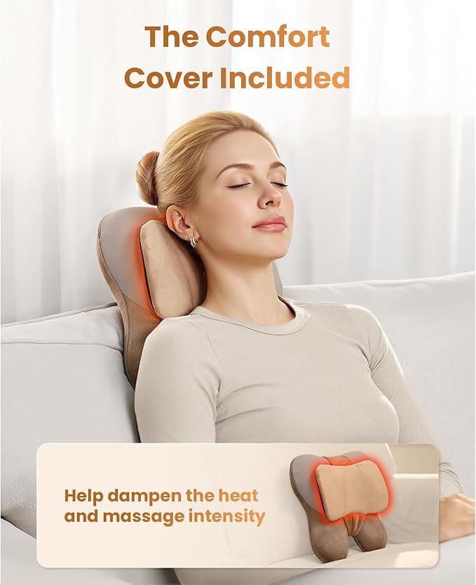 BOB AND BRAD Back Massager with Heat FSA Eligible, EZBack Corded Neck Massager for Pain Relief Deep Tissue, Shiatsu Back Shoulder and Neck Massage Pillow, Full Body Use, Ideal Gifts for Women Men - Bloomnest