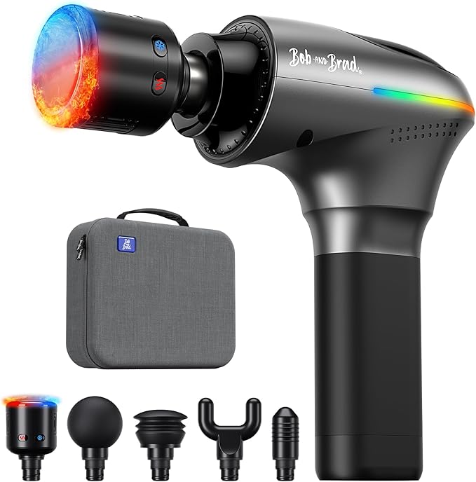 BOB AND BRAD A2 Pro Massage Gun with Heat and Cold Therapy, FSA Eligible/HSA Eligible, Professional Percussion Massage Gun Deep Tissue for Home Gym, Portable Muscle Massager with Force Sensor Light - Bloomnest