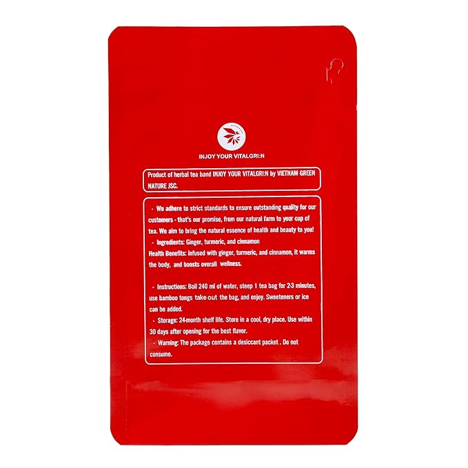 Ginger Cinnamon Turmric Tea Bags with Bamboo Tong - 55 Count (+5 Count), 5.47 oz, Re-Steep Corn Based Bag, Natural Herbal Tea for Body Warm, Liver Support - Bloomnest