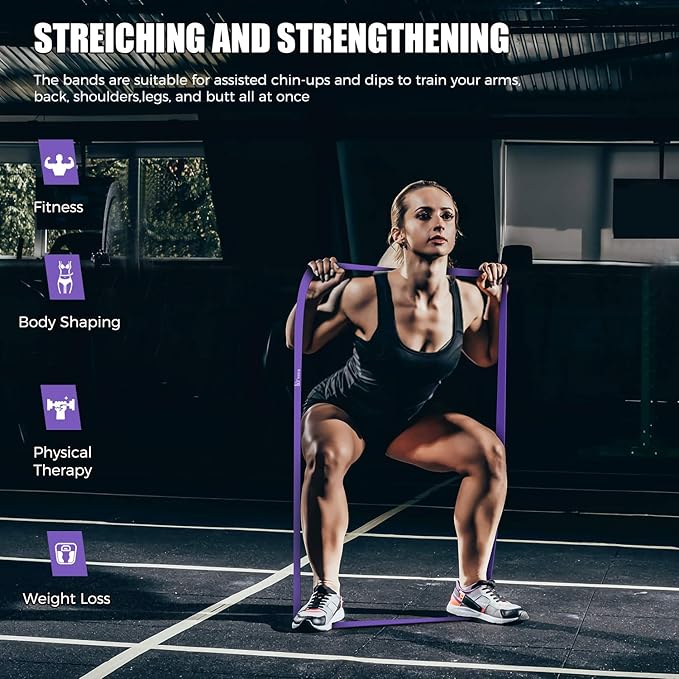 VEICK Resistance Bands for Working Out, Exercise Bands, Workout Bands, Pull Up Assistance Bands, Long Heavy Stretch Bands Set for Men and Women, Power Weight Gym at Home Fitness Equipment - Bloomnest