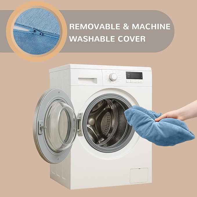 Codi High Density Foam Floor Pillow 2 Sets, Large Meditation Cushions Seating for Adults and Yoga Sitting, Washable Thick Couch Cushion with Soft Tufted Covers - 22 inch Blue