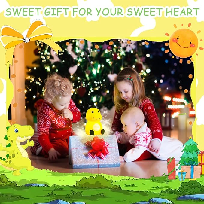 Night Light for Kids Cute Dinosaur Night Light,16 Colors Silicone Dimmable Baby Night Lights for Nursery, Rechargeable Nightlight for Kids Room,Gifts Stuff for Boys Girls Baby,Toddler Decor - Bloomnest