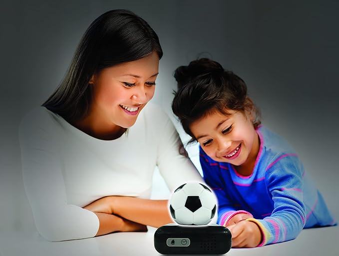 LEXiBOOK - Soccer Ball Digital Alarm Clock with Night Light Snooze, Clock, Luminous Soccer Ball, Black Colour - RL800FO - Bloomnest