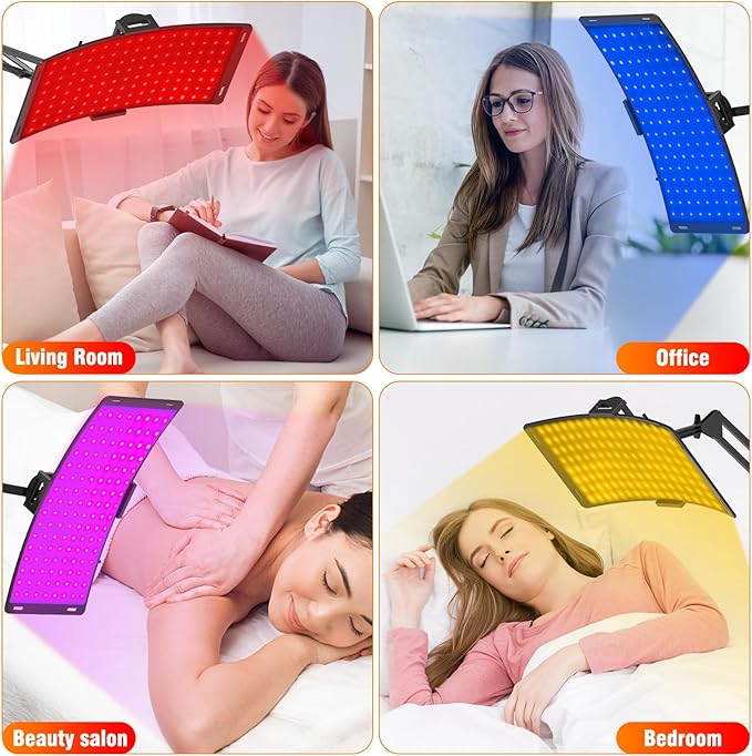 7 in 1 Portable Light Therapy for Face for Body Lamp with Stand, 920nm Red Infrared Light Therapy Device, LED Face Skin Body Skin Care at Home Bloomnest